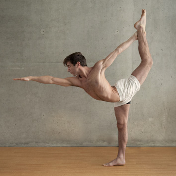 Man doing Standing Bow Pose